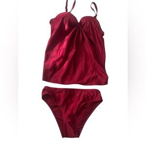 5 for $40 
Akallny Two Piece Tankini Burgundy
 Adjustable Straps  (NWT) S